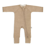 Toffee Ribbed Bamboo Zippy Romper