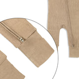 Toffee Ribbed Bamboo Zippy Romper