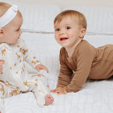 Toffee Ribbed Bamboo Zippy Romper