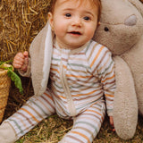 Farm Stripes Bamboo Zippy Romper