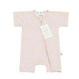 Short Coral Flowers Bamboo Zippy Romper