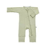 Green Olive pijama con cremallera