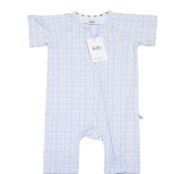Short Blue Vichy Bamboo Zippy Romper