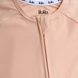 Coral Ribbed Bamboo Zippy Romper