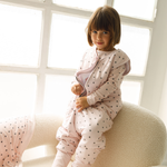 Little hearts print bamboo baby sleeping bag with feet (TOG 2.5) – Lilulila