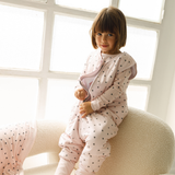 Little hearts print bamboo baby sleeping bag with feet (TOG 2.5) – Lilulila