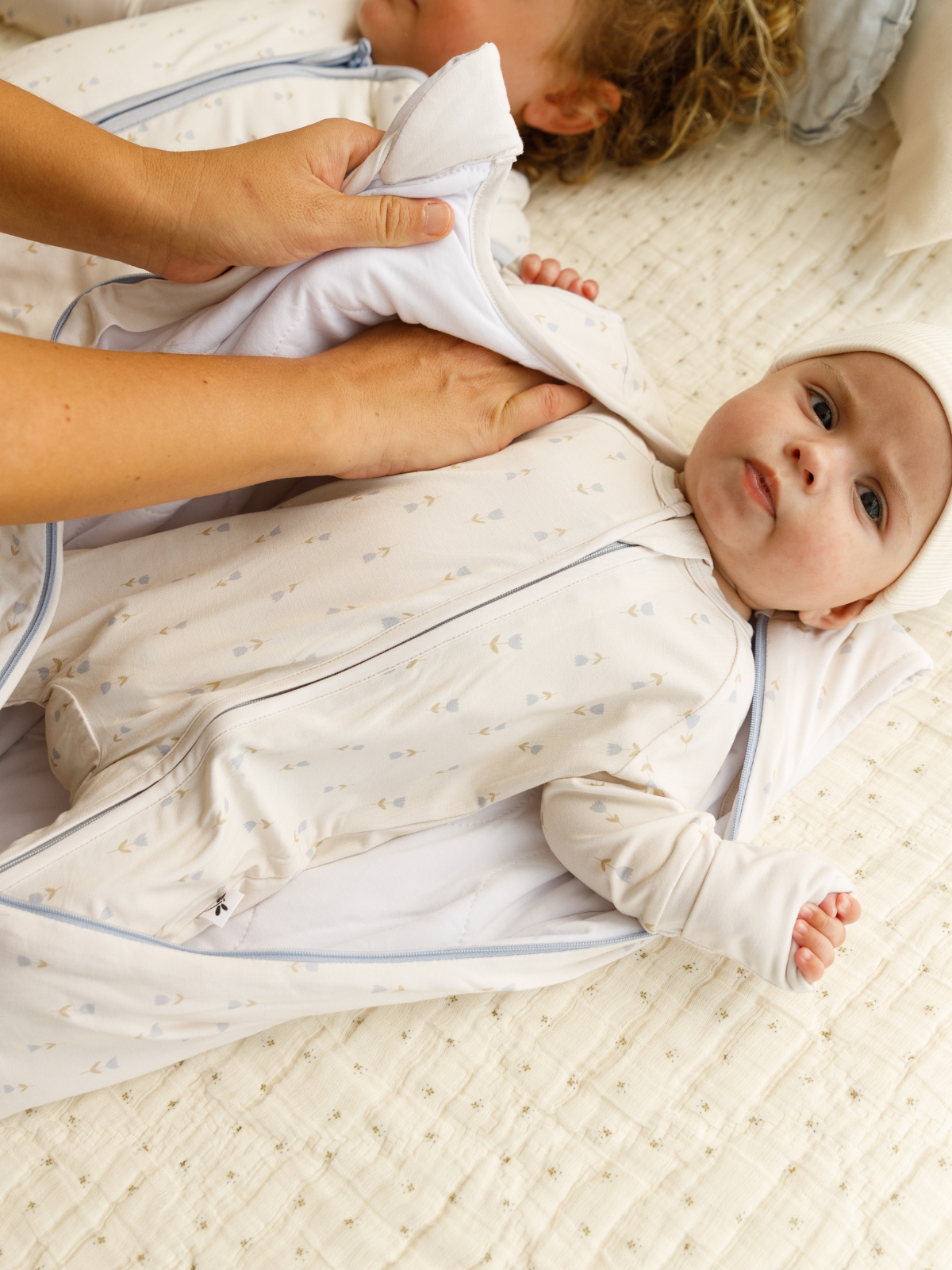 Tulip print bamboo baby wearable blanket sleeping bag – Lilulila