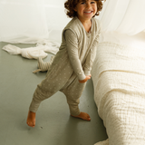 Footprint print bamboo baby sleeping bag with feet (TOG 2.5) – Lilulila