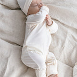 Cream ribbed Bamboo Zippy Romper