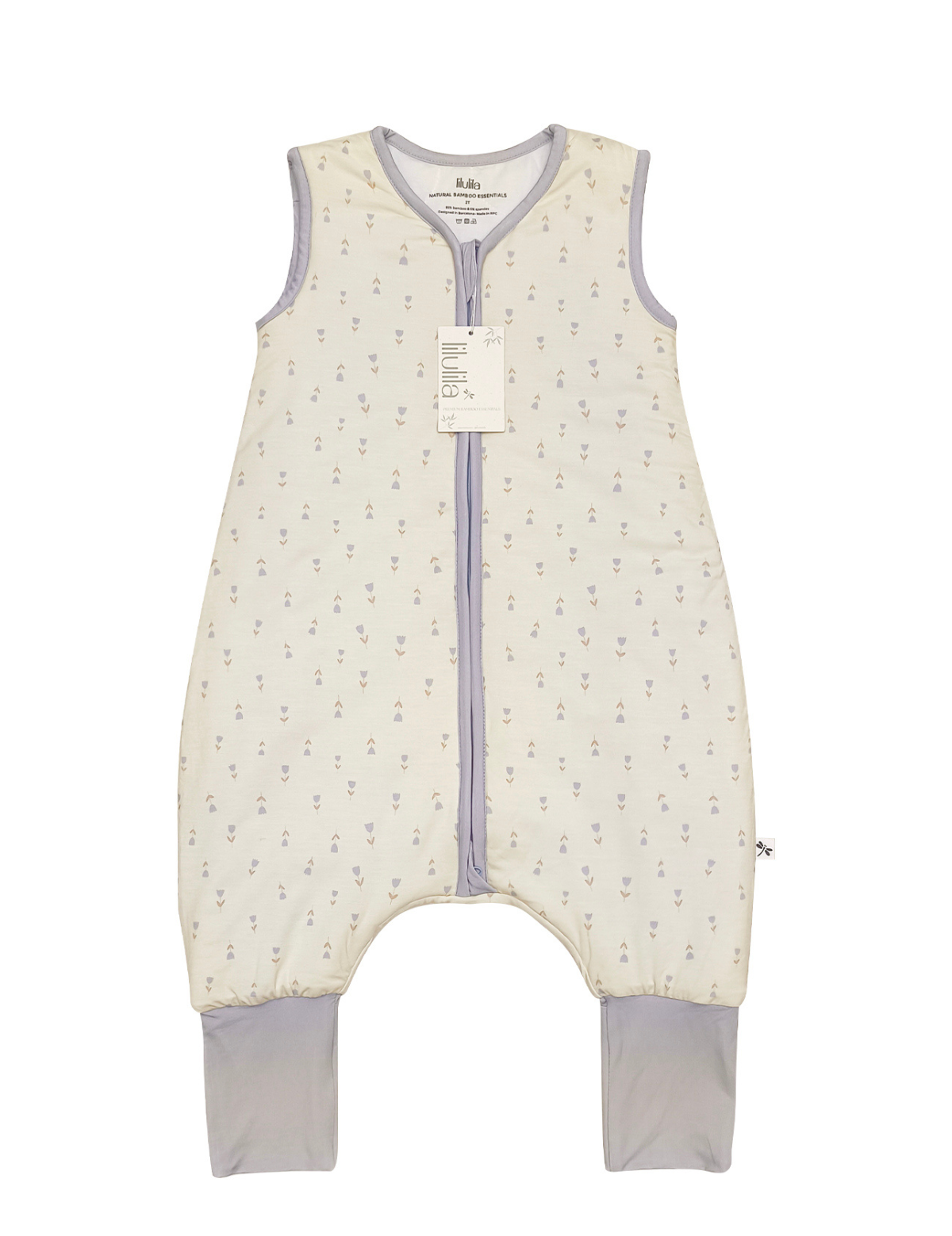 Tulip print bamboo baby wearable blanket sleeping bag with feet – Lilulila