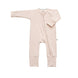 Soft pink ribbed bamboo baby sleepsuit with two-way zip – Lilulila
