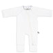 White ribbed bamboo baby sleepsuit with two-way zip – Lilulila