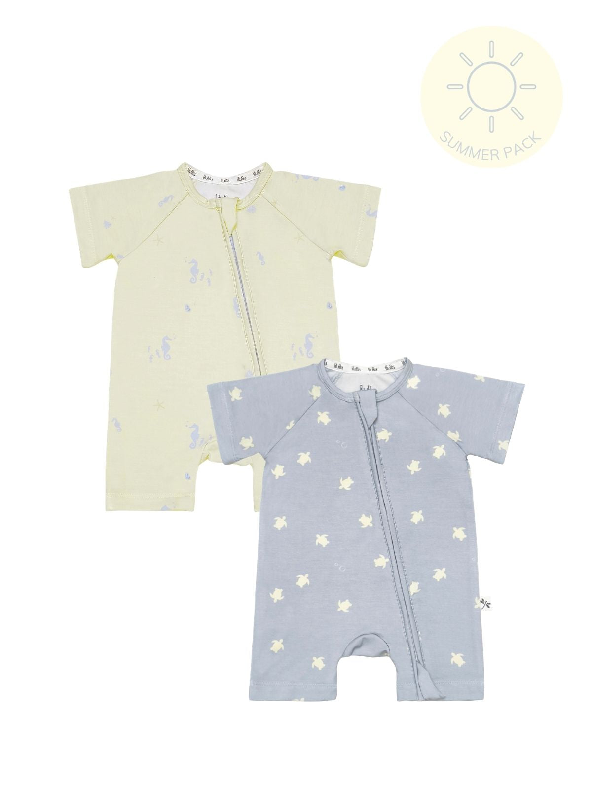 Sea Pack · 2 Short Baby Bamboo Pajamas