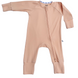 Coral ribbed bamboo baby sleepsuit with two-way zip – Lilulila