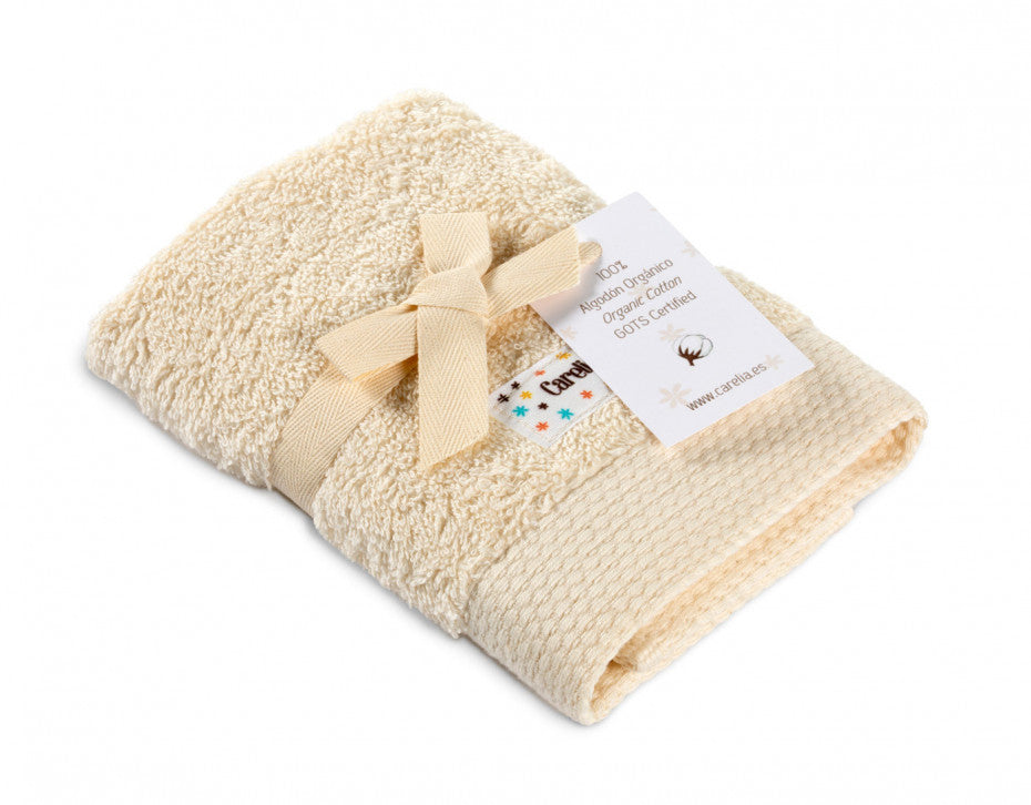 Carelia Organic Cotton Towel GOTS 30x30 natural baby towel
